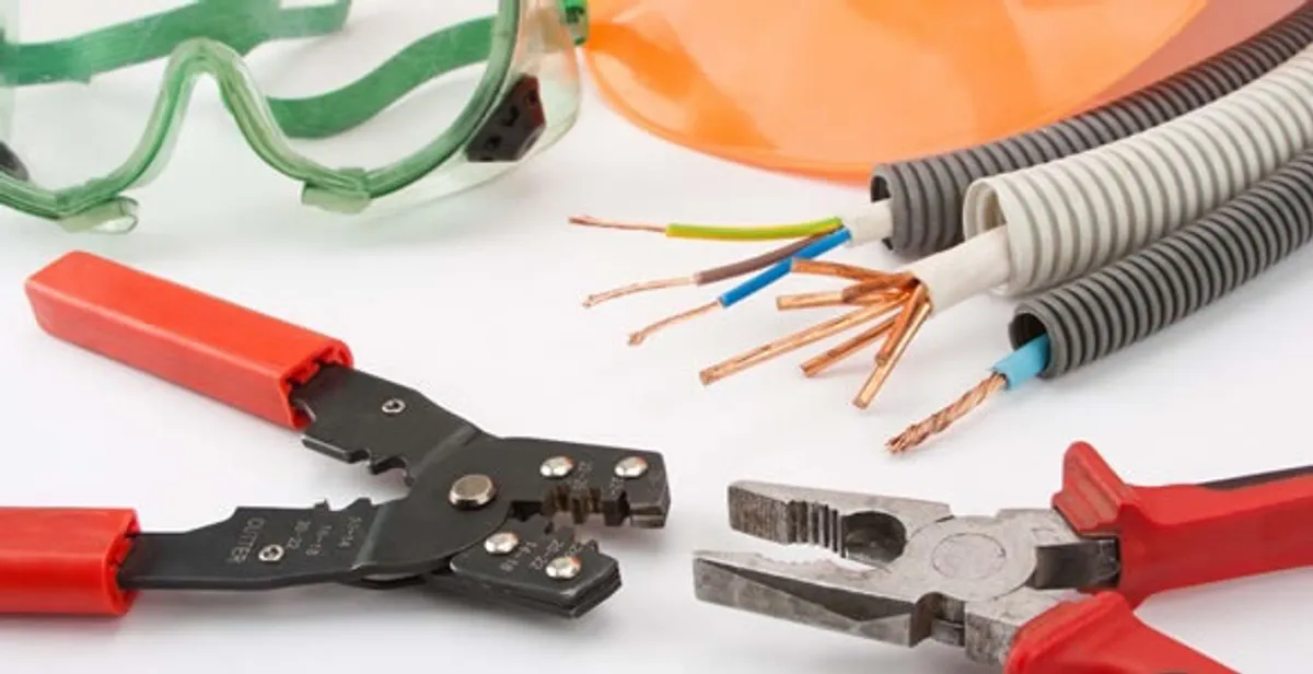 Electrical wiring repair with professional tools and safety equipment in Conway, SC